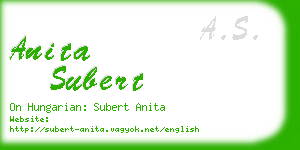 anita subert business card